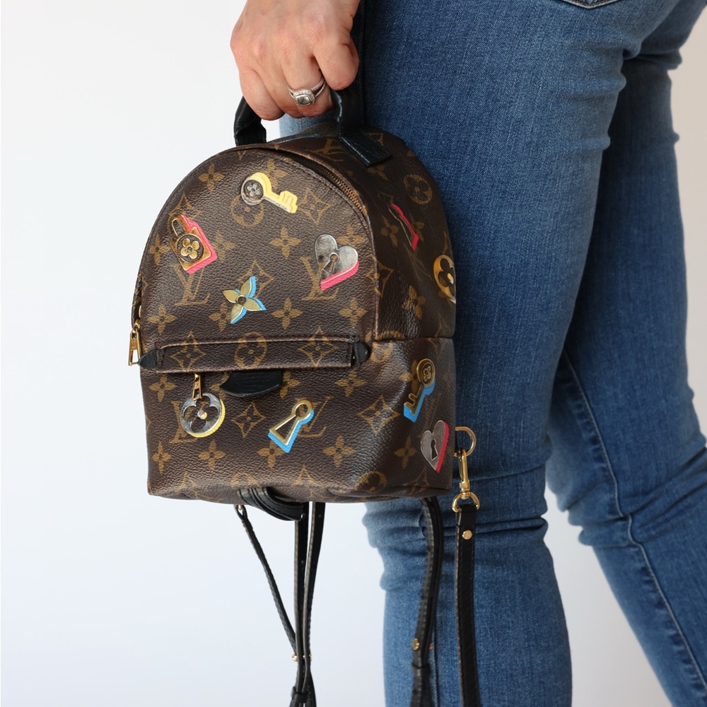 Louis Vuitton Brown and coated canvas monogram authentic Backpack mini